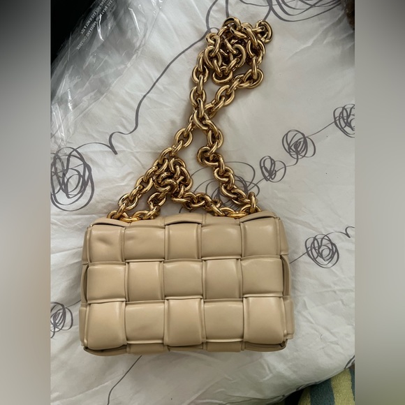 Bottega Veneta Padded Cassette Bag with Chain in Porridge - Picture 11 of 14